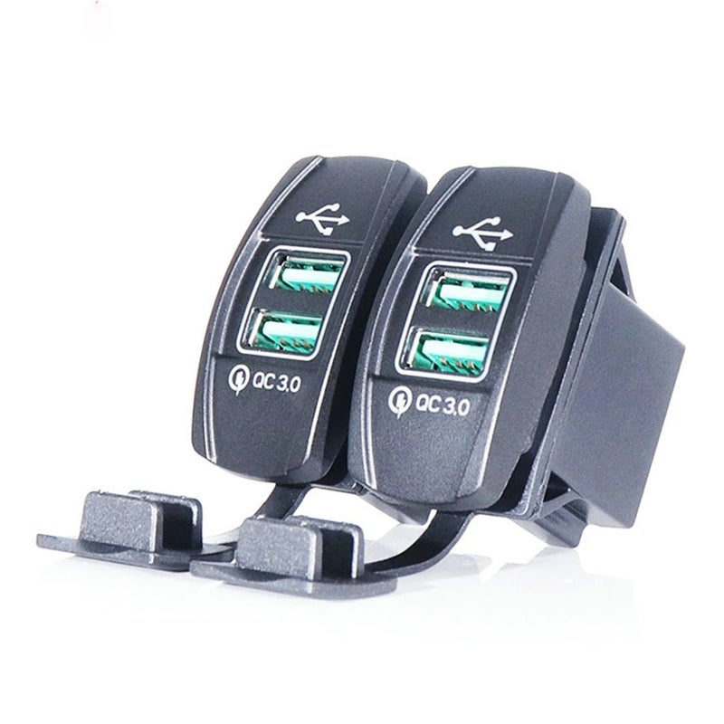 Bluejw 12V/24V Marine Grade QC3.0 Dual USB Car Charger Socket, Waterproof Automobile Charger Adapter for Boat, Truck, RV - Image 4